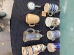 6 Alte biermug glass tankard zinn, Ophalen of Verzenden, Gebruikt, Pul(len)