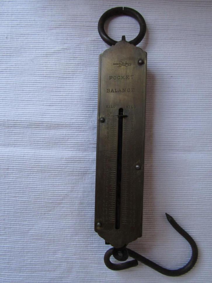 Stand-byweegschaal zaktype tot 50 kg, Antiek en Kunst, Antiek | Gereedschap en Instrumenten, Ophalen of Verzenden