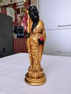 Statue asiatique en noir/doré hauteur 26 cm, Enlèvement