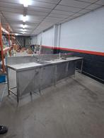 inox tafel met 2 spoelbakken, Ophalen, Gebruikt