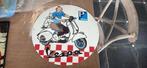 Kuifje Hergé groot gebogen geëmailleerd bord Vespa Pia, Ophalen of Verzenden, Kuifje, Zo goed als nieuw, Overige typen
