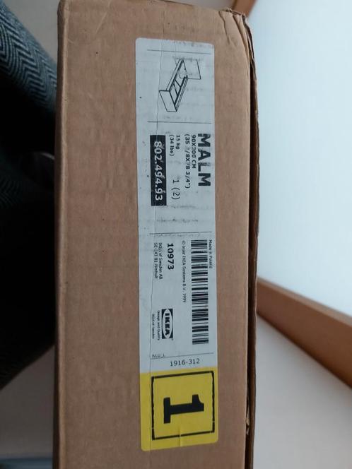 IKEA MALM lit 1 personne (tete et pied de lit seulement), Huis en Inrichting, Slaapkamer | Bedden, Nieuw, 90 cm, Zwart, Ophalen