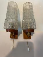 2 stuks vintage wandlampjes, Ophalen of Verzenden, Zo goed als nieuw, Glas