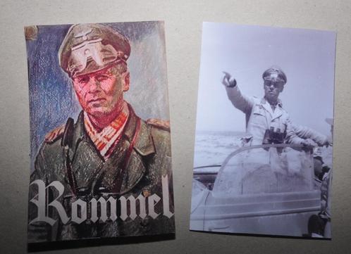 Erwin Rommel 8 foto's + postkaart, Verzamelen, Militaria | Tweede Wereldoorlog, Landmacht, Foto of Poster, Verzenden