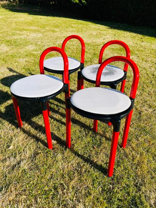 Lot de 4 chaises Anna Castelli Polo pour Kartell 80’s, Antiek en Kunst, Antiek | Meubels | Stoelen en Sofa's, Ophalen