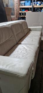 Mooie leren 3-zit zetel met 2 elektrische longchairs, Enlèvement, Utilisé, Cuir, Modern