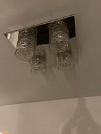2 lampen: plafondlamp en bijpassende hanglamp, Ophalen, Zo goed als nieuw, Glas