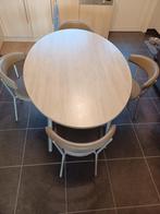 keukentafel met 4 stoelen, Huis en Inrichting, Ophalen, Gebruikt, Ovaal