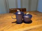 Tupperware roomstel melk en suiker setje, Huis en Inrichting, Keuken | Tupperware, Ophalen of Verzenden, Blauw