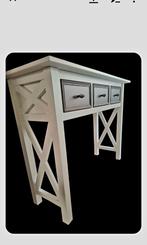 Prachtige nieuwe muurtafel kleur wit met bruine schuiven !, Huis en Inrichting, Tafels | Sidetables, Ophalen of Verzenden, Nieuw