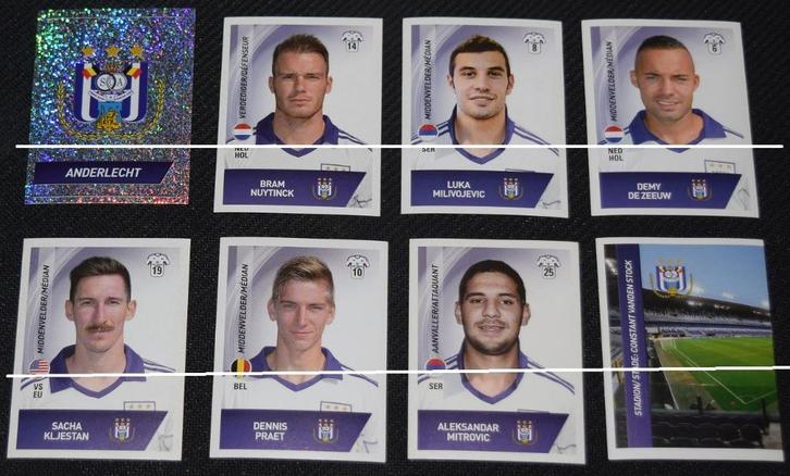 Panini / Football 2014 / RSC Anderlecht / 8 stickers, Verzamelen, Sportartikelen en Voetbal, Zo goed als nieuw, Poster, Plaatje of Sticker