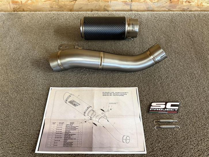 SC Project CR-T carbon uitlaat demper Aprilia RSV4 2018-2020, Motoren, Onderdelen | Overige, Nieuw, Verzenden