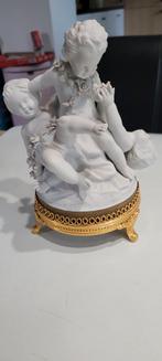 zeer fijn oud biscuit beeldje engelen (12iv278/20), Ophalen of Verzenden