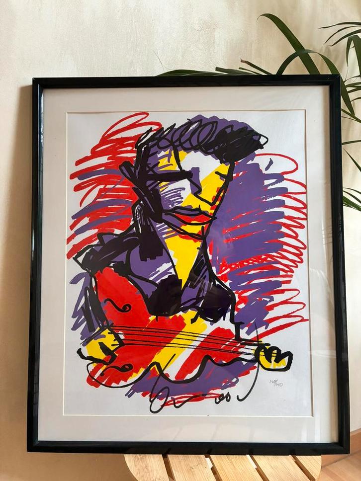 Herman Brood - Gitarist (Elvis), Antiek en Kunst, Kunst | Litho's en Zeefdrukken, Ophalen