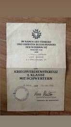 Oorkonde wo2 kvk medaille elite, Ophalen