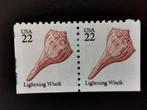 USA 1985 - schelpen - paar 3 zijden ongetand, Postzegels en Munten, Postzegels | Thematische zegels, Ophalen of Verzenden, Dier of Natuur