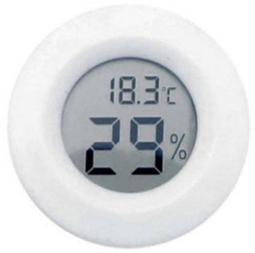 Hygrometer Thermometer Klimaatmeter Vochtmeter Rond 41mm Wit, Audio, Tv en Foto, Weerstations en Barometers, Nieuw, Weerstation