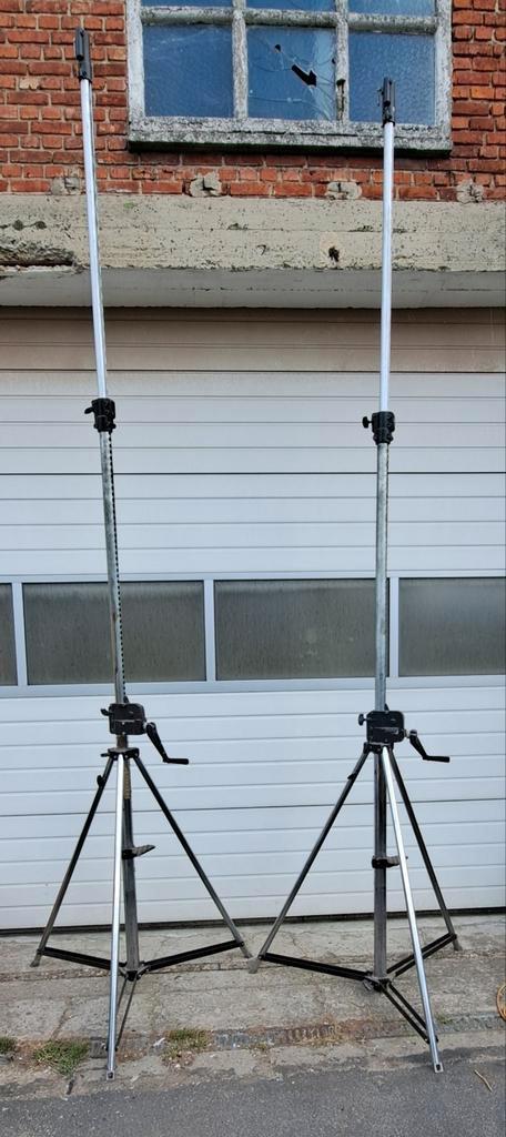 2 zware statieven voor Truss, licht en/of geluid., Muziek en Instrumenten, Standaarden, Gebruikt, Ophalen