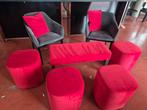 Canapé gris rouge, Autres couleurs, Comme neuf, Enlèvement, Cinq, Six Chaises ou plus