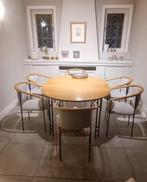 Eettafel en 6 stoelen in beuk, Huis en Inrichting, Complete eetkamers, Design, Gebruikt, 6 tot 8 stoelen, Ophalen