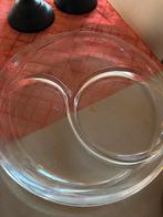 glazen opdienschaal, Huis en Inrichting, Woonaccessoires | Stolpen, Ophalen, Zo goed als nieuw