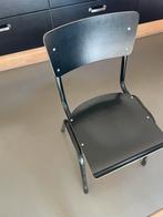 8 x vintage refter, school stoelen, Huis en Inrichting, Stoelen, Ophalen, Zo goed als nieuw, Zwart