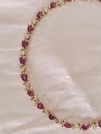 Gouden armband met natuurlijke robijnen en diamanten, Ophalen of Verzenden, Zo goed als nieuw, Met bedels of kralen, Goud