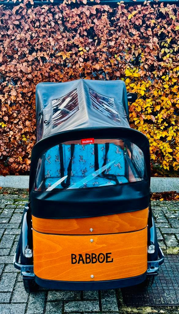Babboe E-bakfiets Babboe Curve-E. Inclusief regenhuif, Vélos & Vélomoteurs, Vélos | Vélos avec bac, Comme neuf, 1 enfant, Électrique