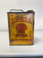 Ancien bidon d'huile SHELL 2 litres, Utilisé, Enlèvement ou Envoi, Panneau publicitaire