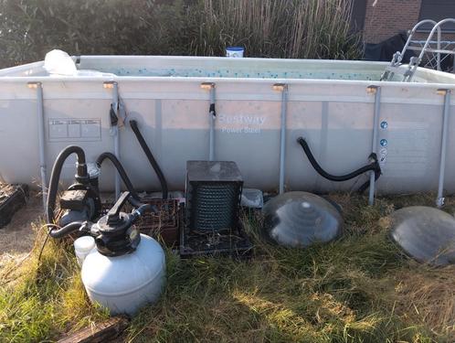 Zwembad 4x2 met warmtepomp/2zonnecollectoren, hydropomp., Tuin en Terras, Zwembaden, Gebruikt, Opzetzwembad, 80 tot 120 cm, 400 cm of meer
