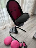 Chaise haute bébé Mima moon noir rose, Chaise de table, Utilisé, Ceinture(s)