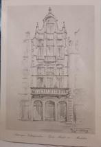 Prent Antwerpse Volksspaarbank van 1975 getekend door Tony-L, 1960 tot 1980, Gebruikt, Ophalen of Verzenden, Gebouw