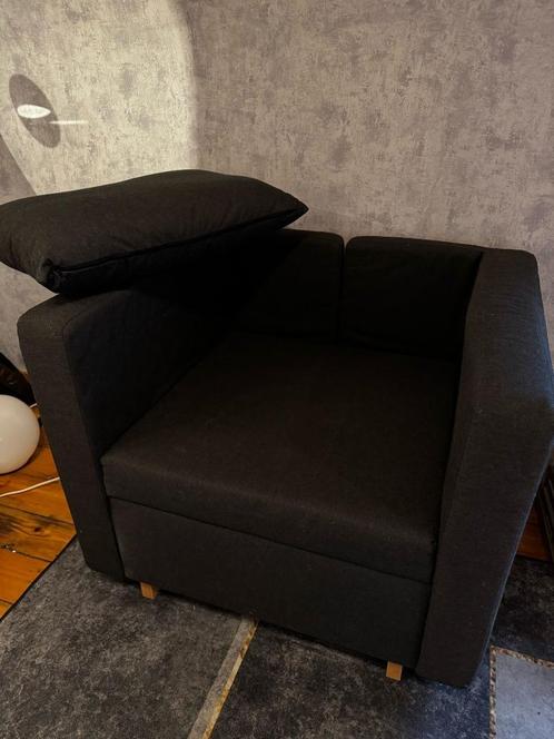 Fauteuil gris anthracite Ikea Gallnas convertible multifonct, Huis en Inrichting, Fauteuils, Zo goed als nieuw, Hout, Kunststof