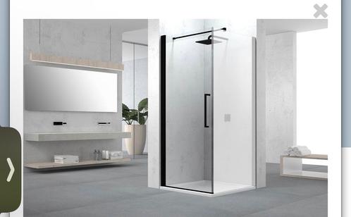 DOUCHECABINE - glasplat draaideur en vast paneel, Huis en Inrichting, Badkamer | Complete badkamers, Nieuw, Ophalen