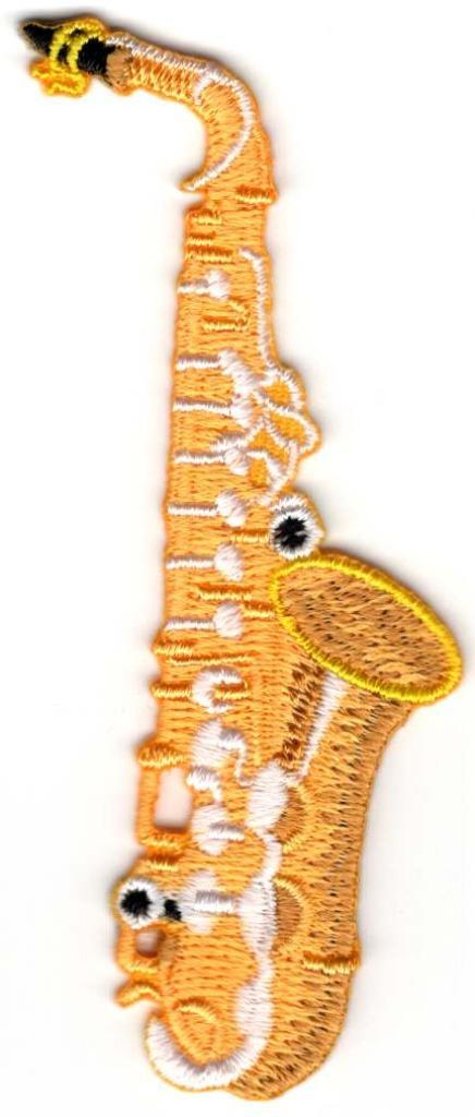 Saxofoon opstrijk patch embleem, Verzamelen, Muziek, Artiesten en Beroemdheden, Nieuw, Kleding, Verzenden