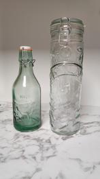 Glazen pot en fles., Verzamelen, Ophalen of Verzenden, Zo goed als nieuw