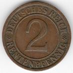 Allemagne : 2 Rentenpfennig 1924 F Stuttgart KM#31 Ref 13501, Envoi, Monnaie en vrac, Allemagne
