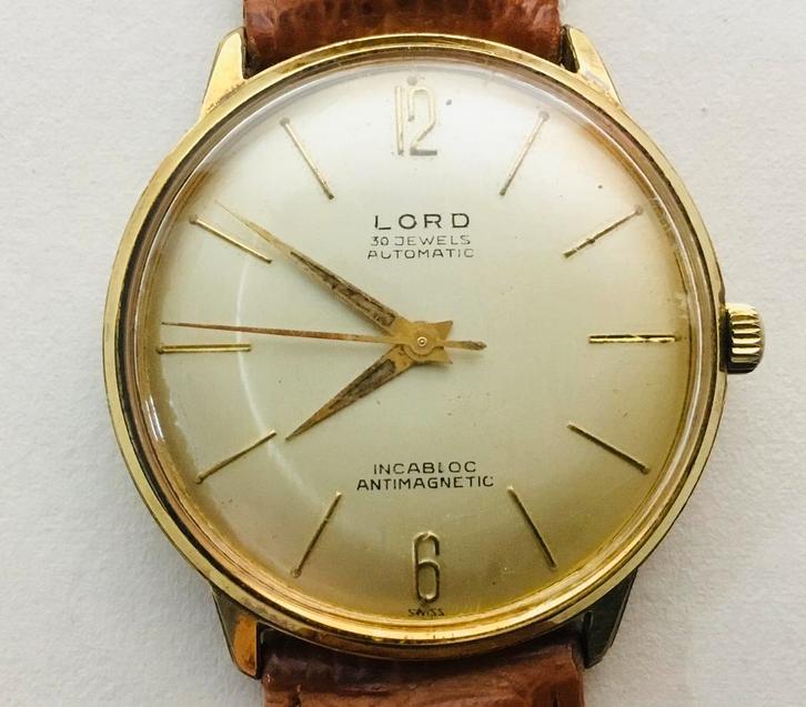 LORD 30 jewels automatic Vintage polshorloge Swiss 1960’s, Handtassen en Accessoires, Horloges | Antiek, Polshorloge, Overige merken