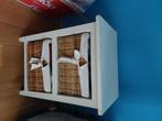 Petit meuble rangement - 2 compartiments en osier, Maison & Meubles, Armoires | Casiers, Enlèvement, Utilisé, Ancien