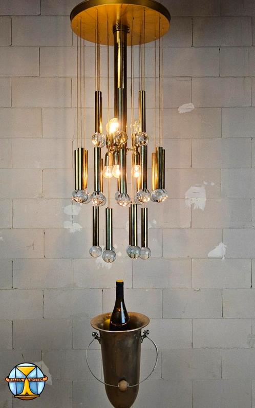 Vintage Itilian design kroonluchter gaetano sciolari (1970), Antiek en Kunst, Antiek | Verlichting, Ophalen of Verzenden