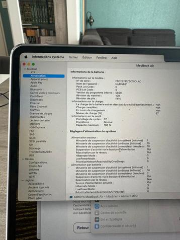 MacBook Air 13’6 m2 garantie avec facture 