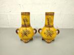 Duo vintage vazen, Huis en Inrichting, Woonaccessoires | Vazen, Ophalen of Verzenden, Geel