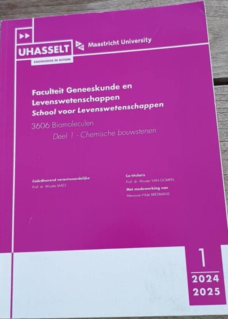 Studieboeken -1 bachelor Biomedische Wetenschappen- UHasselt, Boeken, Studieboeken en Cursussen, Zo goed als nieuw, Hoger Onderwijs