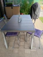 Table de jardin et 4 chaises 160/90, Jardin & Terrasse, Enlèvement, Utilisé, Rectangulaire, Métal