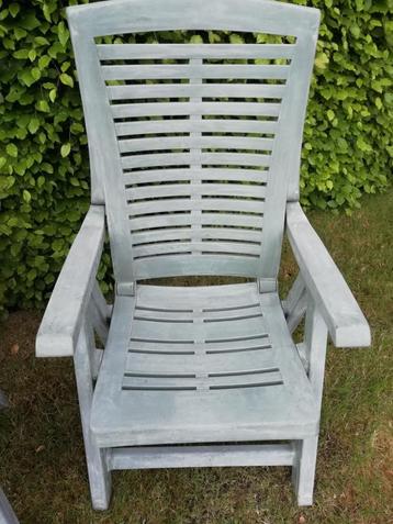 Chaises de jardin 3 vertes + coussins de chaise de jardin 4