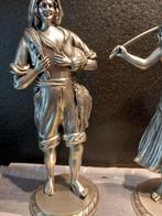 UITZONDERLIJK KOPPEL VISSERS IN TIN, Ophalen of Verzenden