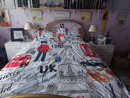 Dekbedovertrek London. 200x200cm. Sluit met rits, Huis en Inrichting, Slaapkamer | Beddengoed, Dekbedovertrek, Tweepersoons, Ophalen of Verzenden