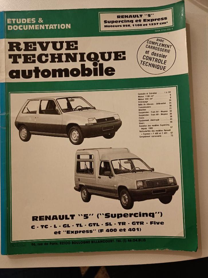 Technisch handboek Renault 5 (Supercinq) en Express, Autos : Divers, Modes d'emploi & Notices d'utilisation, Enlèvement
