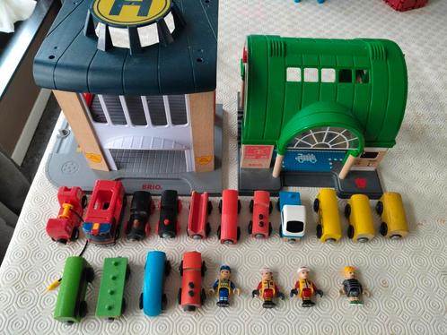 Houten treinset, Kinderen en Baby's, Speelgoed | Houten speelgoed, Gebruikt, Ophalen