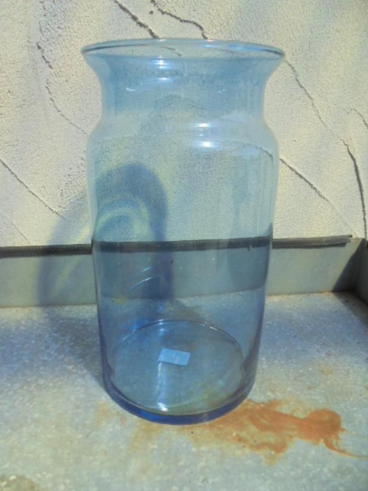 VAAS GLAS MELKBUS BLAUW 29 CM DIA 16 CM NIEUW, Huis en Inrichting, Woonaccessoires | Vazen, Nieuw, Blauw, Minder dan 50 cm, Glas